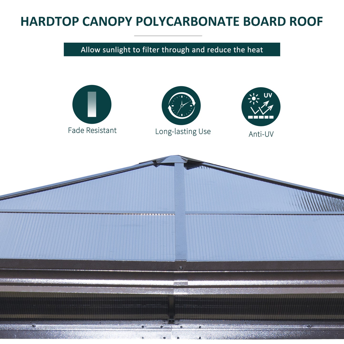 10 x 10 ft Hard Top Gazebo Canopy, Outdoor Patio Shelter with Heavy-Duty Metal Frame, Sun Shade with Curtains and Waterp