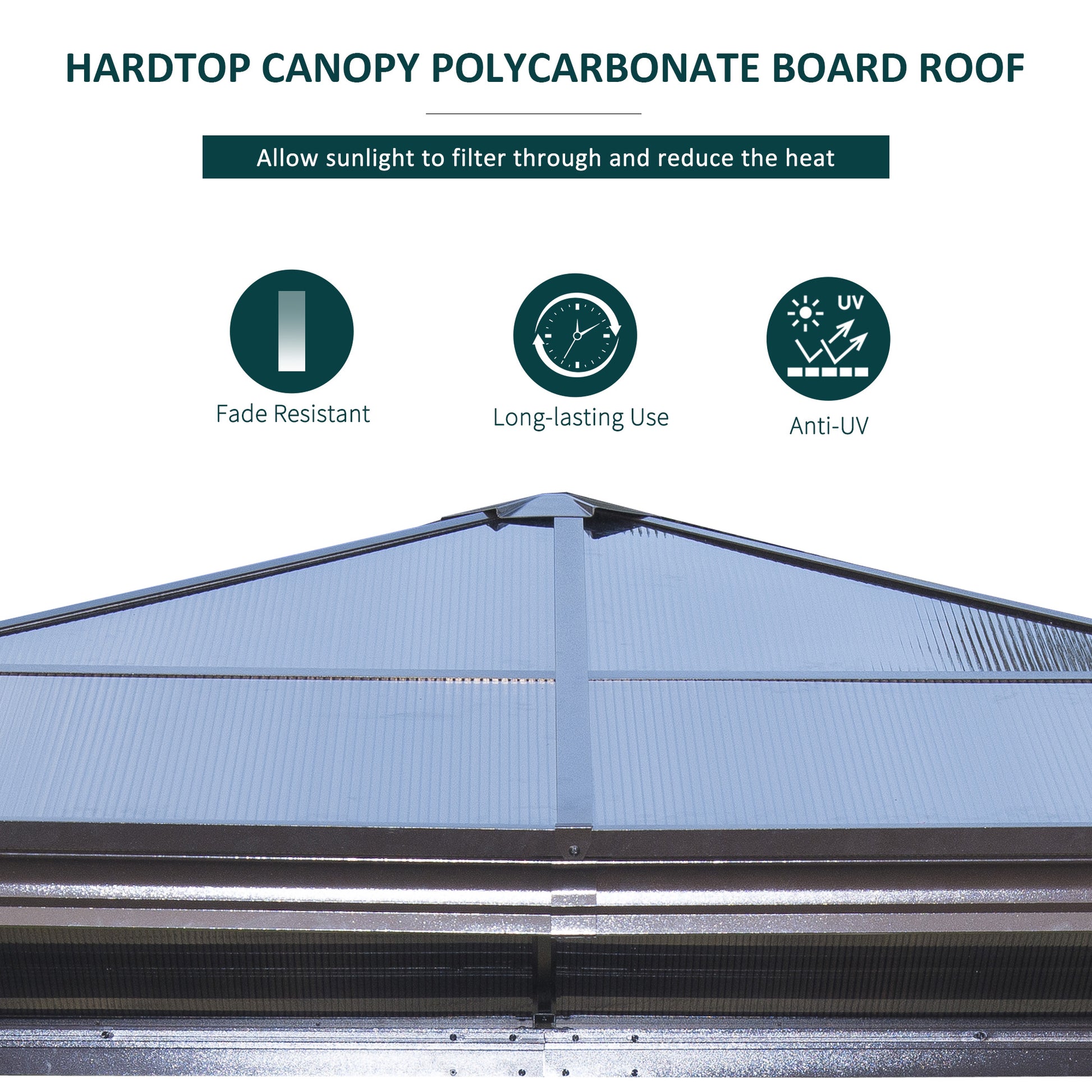 10 x 10 ft Hard Top Gazebo Canopy, Outdoor Patio Shelter with Heavy-Duty Metal Frame, Sun Shade with Curtains and Waterp