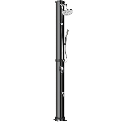 10.6 Gal Solar Heated Shower, 7.2 FT Outdoor Shower with 2 Shower Heads, Adjustable Temperature, Foot Faucet