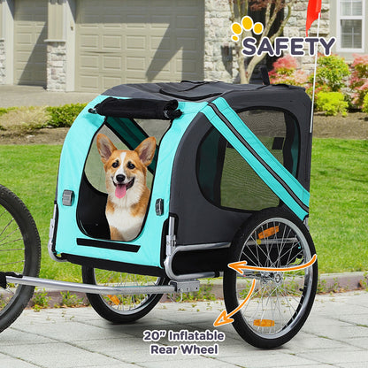VarietyKart Dog Bike Trailer Pet Cart Bicycle Wagon Cargo Carrier Attachment for Travel with 3 Entrances Large Wheels fo