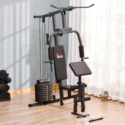 Soozier Multifunction Home Power Exercise Gym System Weight Training Exercise Workout Station Fitness Strength Machine f
