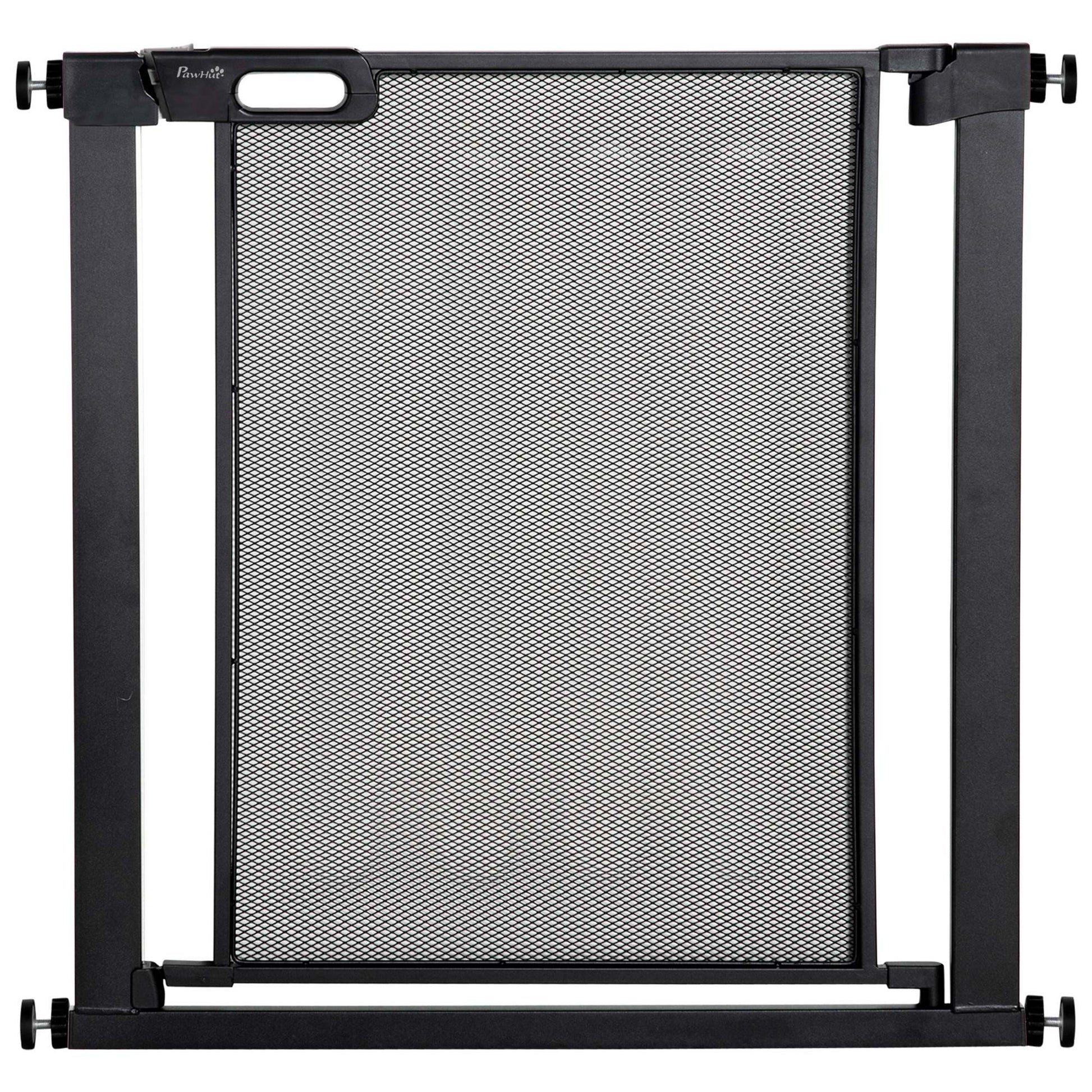 29.5"-32.3" Metal Pet Gate, w/ Auto Closing Door, Double Locking, Dog Gate for Doorways, Stairs, Hallways, Indoor/Outdoo