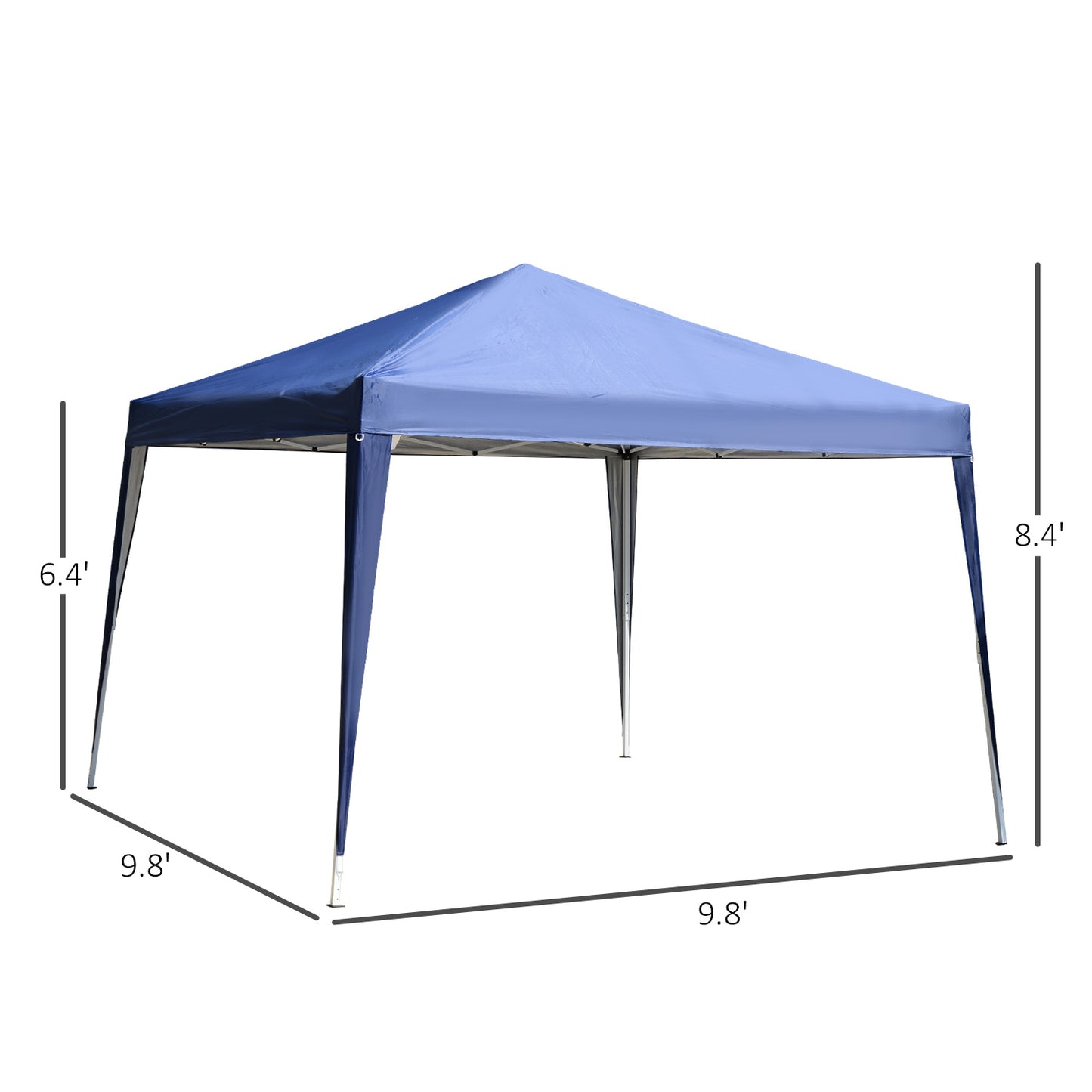 10 x 10ft Folding Pop Up Tent Outdoor Gazebo Canopy with Carrying Bag, Blue