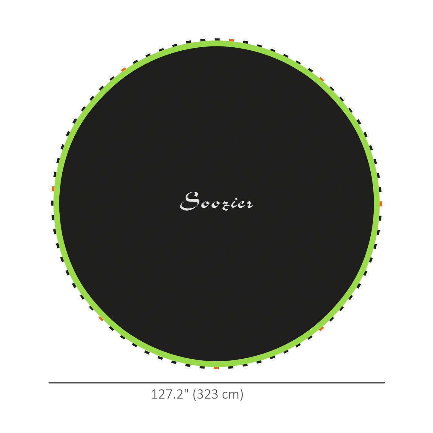 Soozier Trampoline Mat Replacement with Spring Pull Tool and 72 V-Hooks, Fits 12ft Trampoline, Using 5.5" Springs, Green