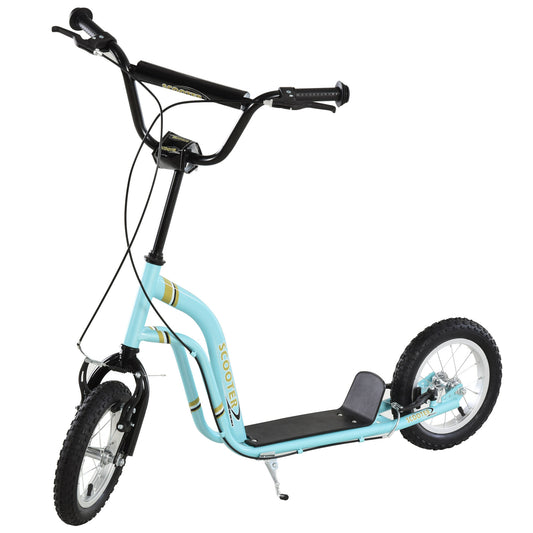 VarietyKart Dual Brakes Kick Scooter 12-Inch Inflatable Front Wheel Ride On Toy for Age 5+, Blue