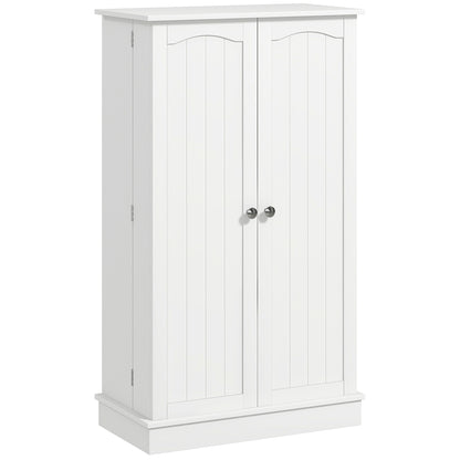 Freestanding Pantry Cabinet 41 Inch Kitchen Pantry with Spice Racks and Adjustable Shelves for Home Use, White