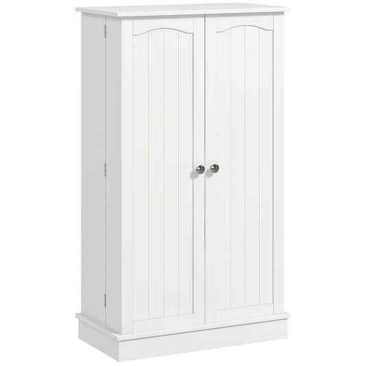 Freestanding Pantry Cabinet 41 Inch Kitchen Pantry with Spice Racks and Adjustable Shelves for Home Use, White