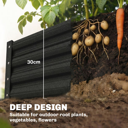6 x 3 x 1ft Galvanized Raised Garden Bed, Reinforced Outdoor Planter Box with Open Bottom, Black
