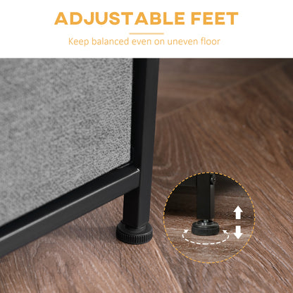 Linen Drawer Cabinet Organizer Storage Dresser Tower with 5 Removable Drawer Metal Frame Adjustable Feet for Living Room