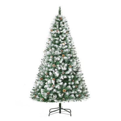 6ft Snow Flocked Artificial Christmas Tree, Unlit Full Fir Tree with Automatic Open, 800 Realistic Branches and 61 Pine 