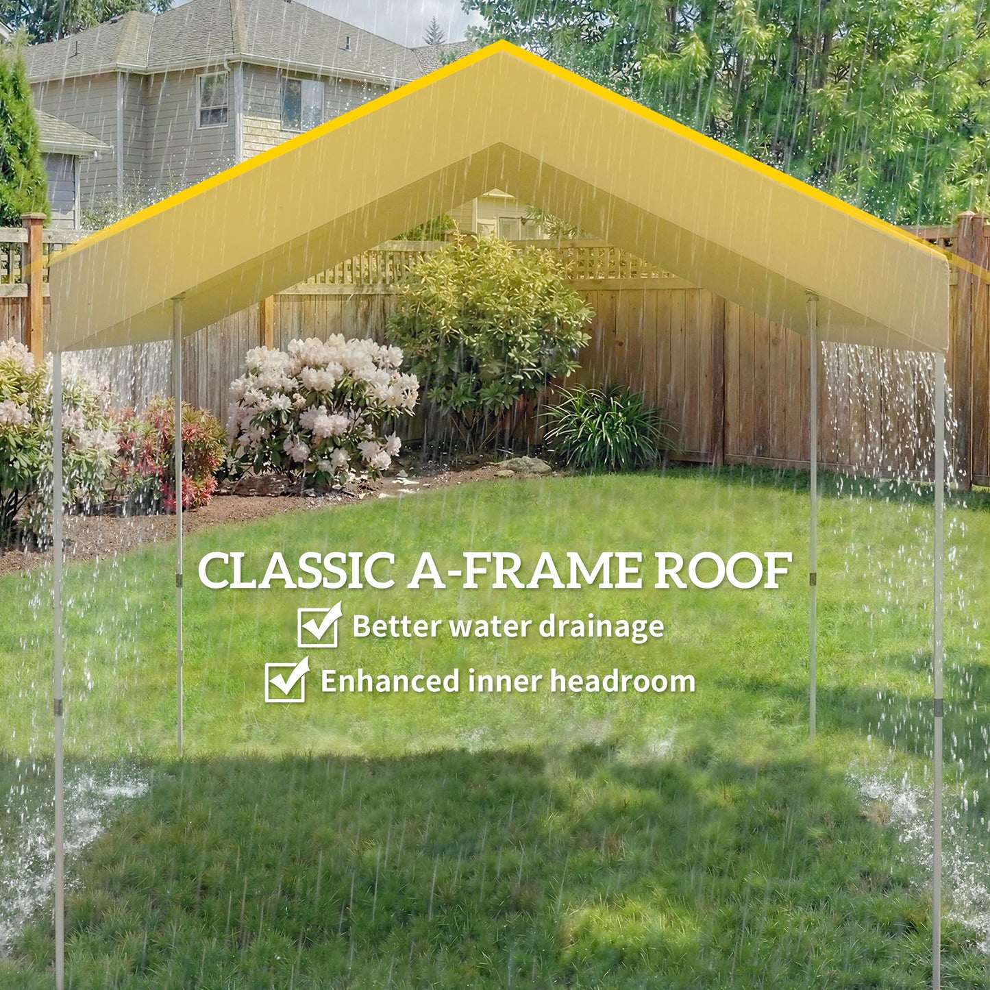 8 x 8 ft Pop Up Canopy Tent with 1-Button Push Easy Setup, UPF 50+ A-Frame Outdoor Instant Canopy, Beige