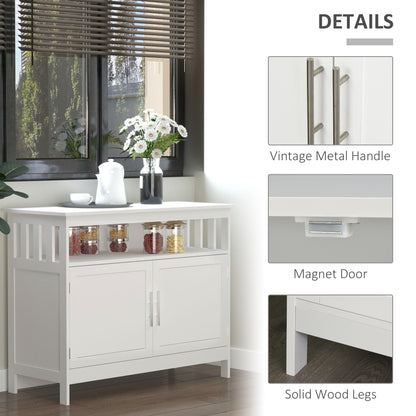Wooden Console Table with Open Shelf and 2 layers Cabinet  Kitchen Furniture