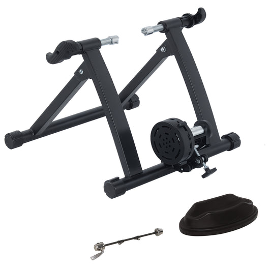 Soozier Foldable Indoor Bike Trainer, Stationary Bicycle Stand for Riding Exercise, 26-28" & 700C Wheels, Quick Release 