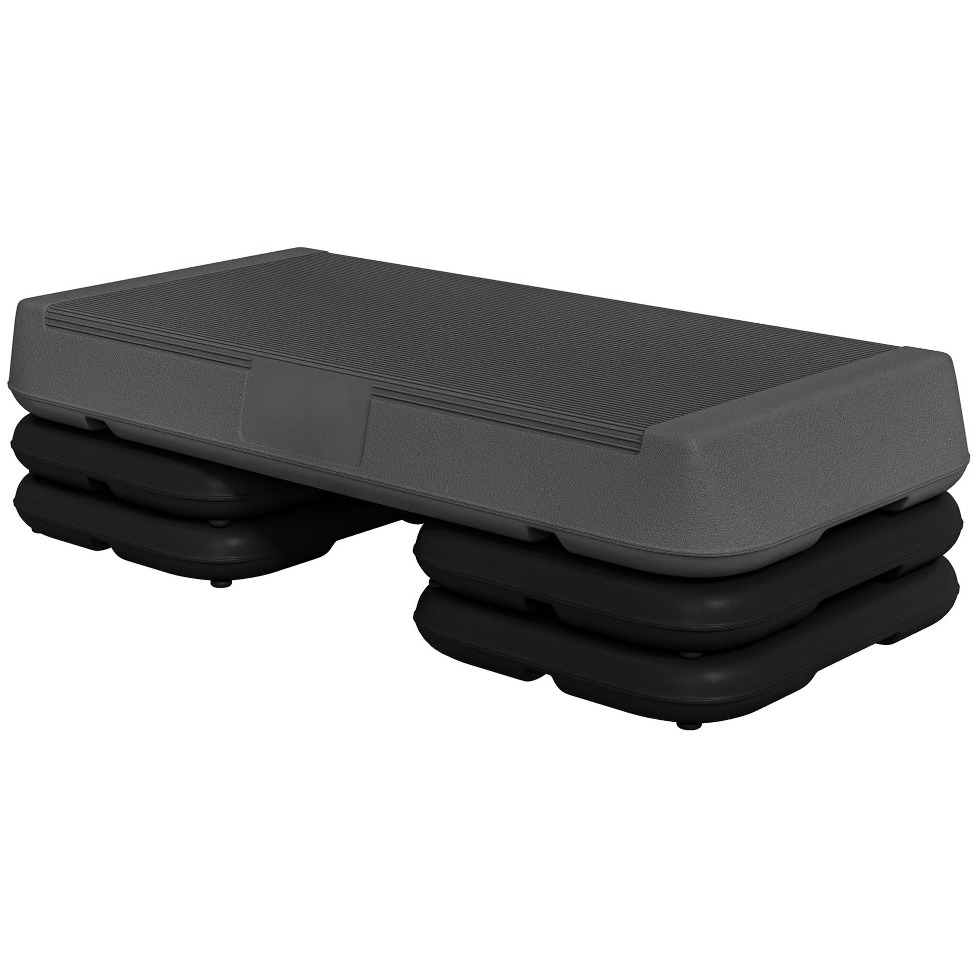 Soozier Adjustable Aerobic Stepper, 3-Level with Risers 4", 6", 8" Exercise Step Platform for Home Gym Fitness Workout, 