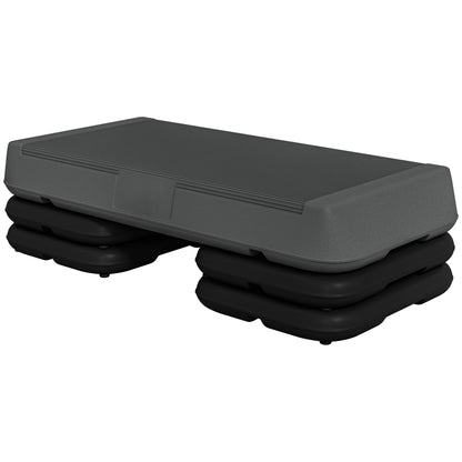 Soozier Adjustable Aerobic Stepper, 3-Level with Risers 4", 6", 8" Exercise Step Platform for Home Gym Fitness Workout, 