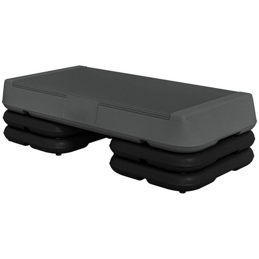 Soozier Adjustable Aerobic Stepper, 3-Level with Risers 4", 6", 8" Exercise Step Platform for Home Gym Fitness Workout, 