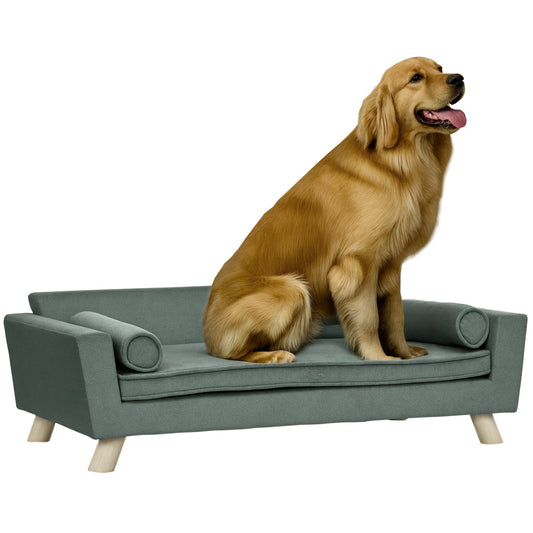 Dog Sofa Bed with Removable Pillows, Foam Pet Sofa Cat Sofa with Removable Washable Cushion, Water-resistant Fabric, for