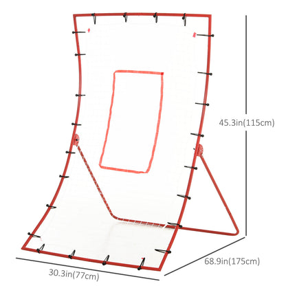 Soozier Pitch Back 5 Angles Adjustable Rebounder Net Goal Pitching and Throwing Practice Partner, Baseball/Soccer/Footba