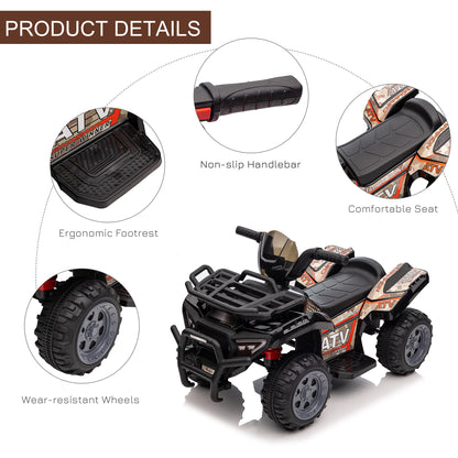 VarietyKart Kids Ride-on ATV Quad Bike Four Wheeler Car with Music, 6V Battery Powered Motorcycle for 18-36 Months, Blac