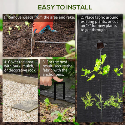 3ftx300ft Landscape Fabric, 4.6OZ Gardener Premium Weed Barrier Durable & Heavy-Duty Weed Block Gardening Mat, Easy Setu