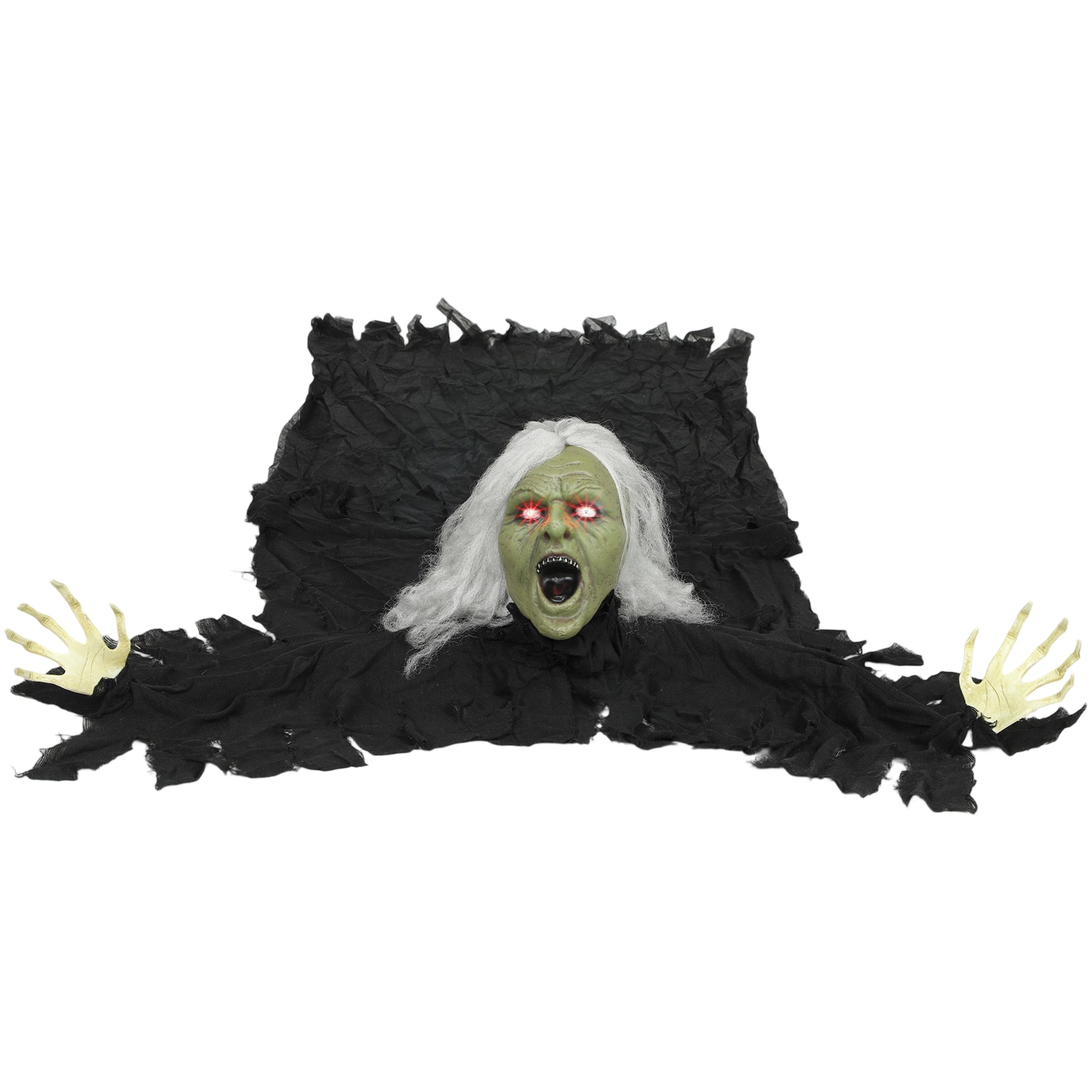 72" Life Size Halloween Animated Crawling Zombie with Glowing LED Eyes, Battery Operated, Indoor Outdoor Party Props