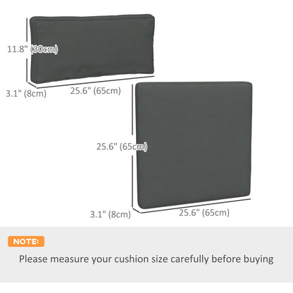Replacement Cushions for Rattan Furniture, 14 Piece Outdoor Seat Cushion Pad for Patio Set, 7 Seat and 7 Back, Grey