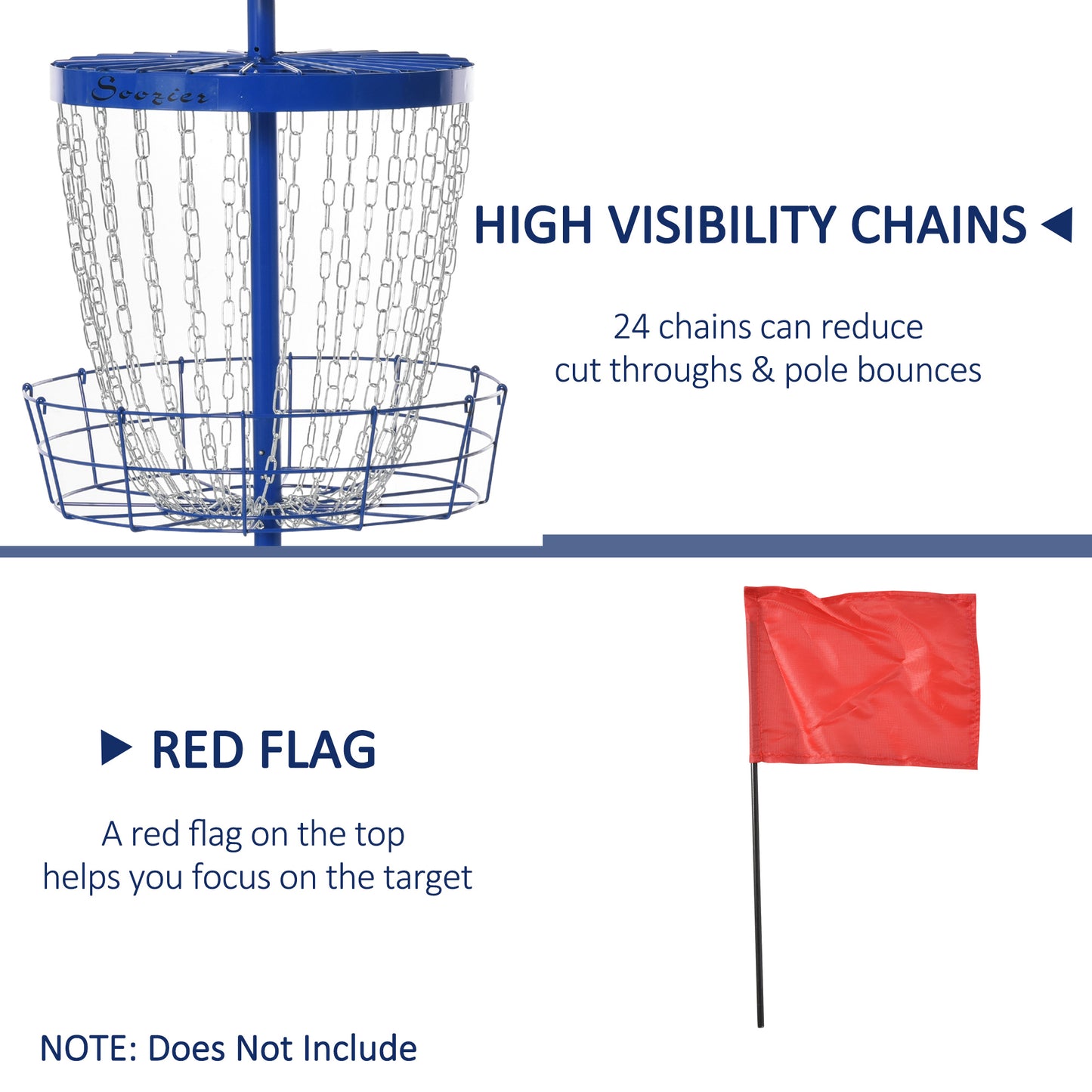 Soozier 24-Chain Portable Practice Basket for Disc Golf Target Stand Easy Assembly & Lightweight Basket w/ Carry Bag Dee