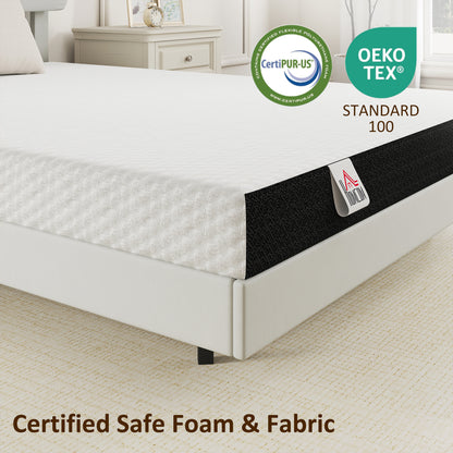 Full Mattress 6 Inch Memory Foam Mattress in a Box, Pressure Relief & Lumbar Support, CertiPUR-US Certified, Medium Firm
