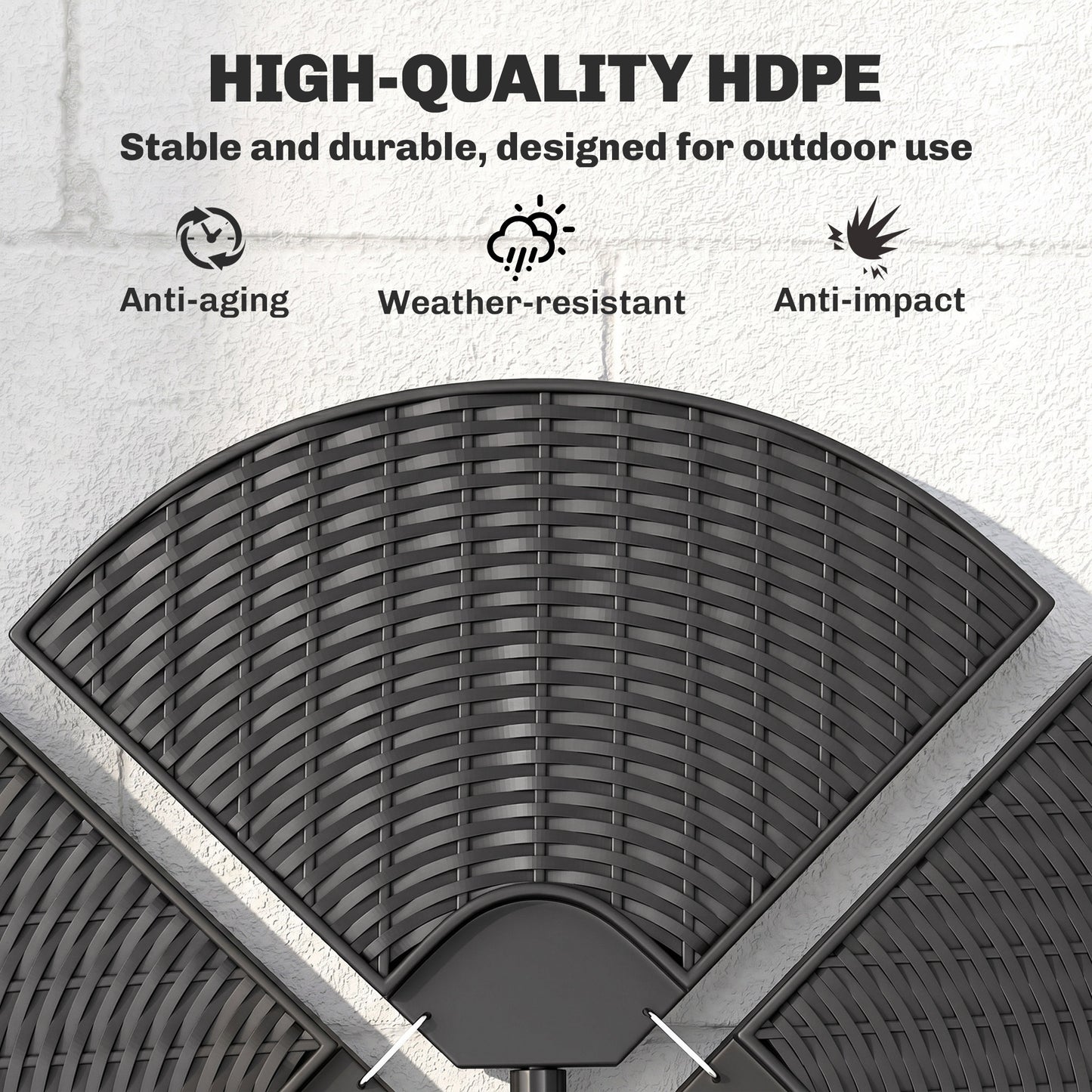 4PCs Cantilever Umbrella Base Weights for Offset Banana Parasol, Wicker Effect HDPE Water or Sand Filled Patio Umbrella 