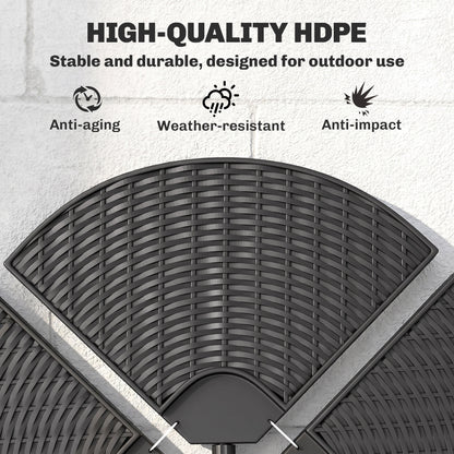 4PCs Cantilever Umbrella Base Weights for Offset Banana Parasol, Wicker Effect HDPE Water or Sand Filled Patio Umbrella 