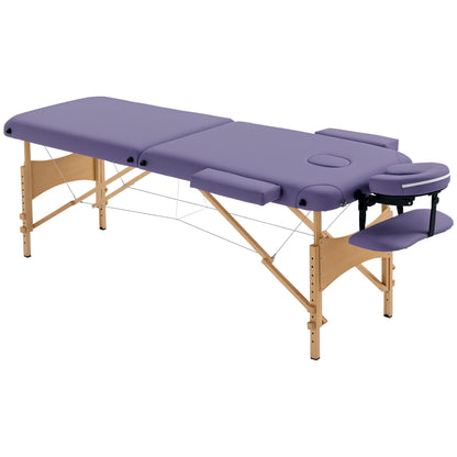 Height Adjustable Professional Salon Spa Facial Couch Bed, Portable Folding Massage Table, Purple