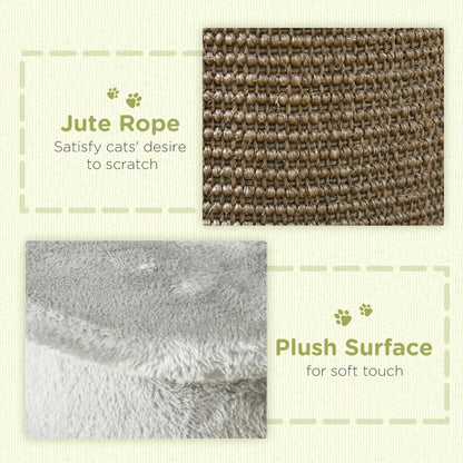 23" Cat Scratching Post with Covered Plush, Play Balls, for Indoor Cats, Grey