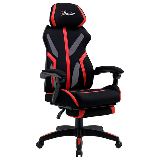 Racing Gaming Chair, Ergonomic Computer Chair with Footrest, Headrest, High Back Recliner Swivel Seat with Adjustable He