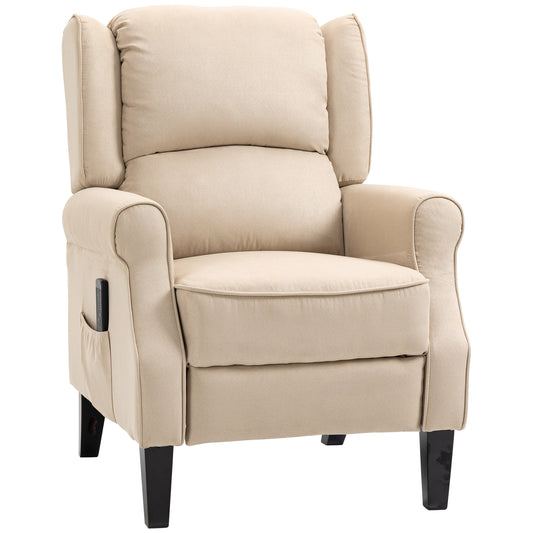 Massage Recliner Chair for Living Room, Push Back Recliner Sofa, Suede Wingback Reclining Chair with Extendable Footrest