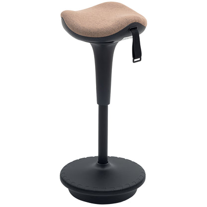 Swivel Standing Desk Chair, Adjustable Active Ergonomic Standing Stool, Backless Wobble Stool Chair, Brown