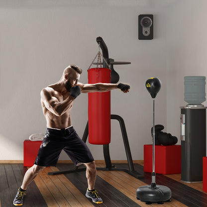 Soozier Reflex Bag with Stand, Freestanding Punching Bag Set with Speedball and Gloves, 52.4" -59.4" Adjustable Height f