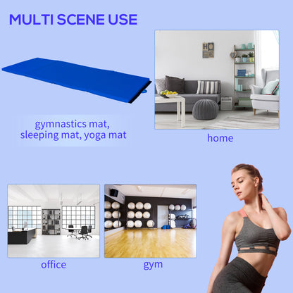Soozier 4'x10'x2'' Folding Gymnastics Tumbling Mat, Exercise Mat with Carrying Handles for Yoga, MMA, Martial Arts, Dark