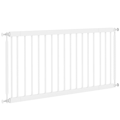 26"-37" Dog Gate, Adjustable Pet Gate, Fits 18" Tall with 2 Extension, Pressure Mount Kit for Stairs and Doorways, White
