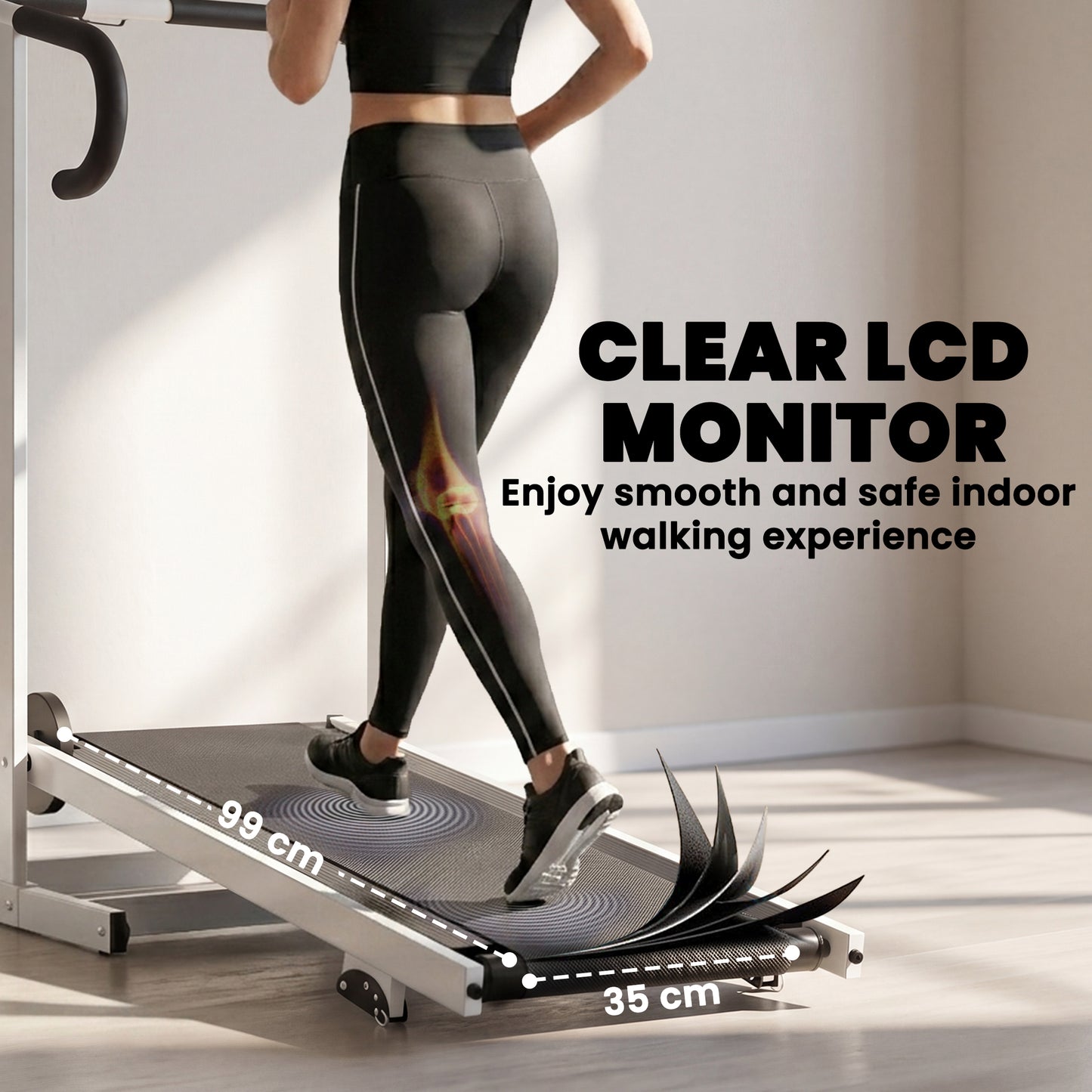 Soozier Walking Pad Treadmill with 16.5% Incline, Foldable Treadmill with LCD Monitor and Handle Bar for Home, Non-Elect