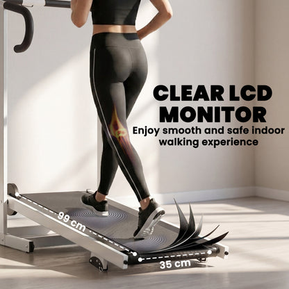 Soozier Walking Pad Treadmill with 16.5% Incline, Foldable Treadmill with LCD Monitor and Handle Bar for Home, Non-Elect
