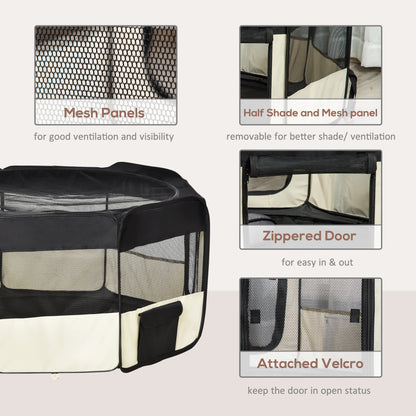 49.2-inch Soft Pet Playpen Folding Dog Pen Outdoor with Bag