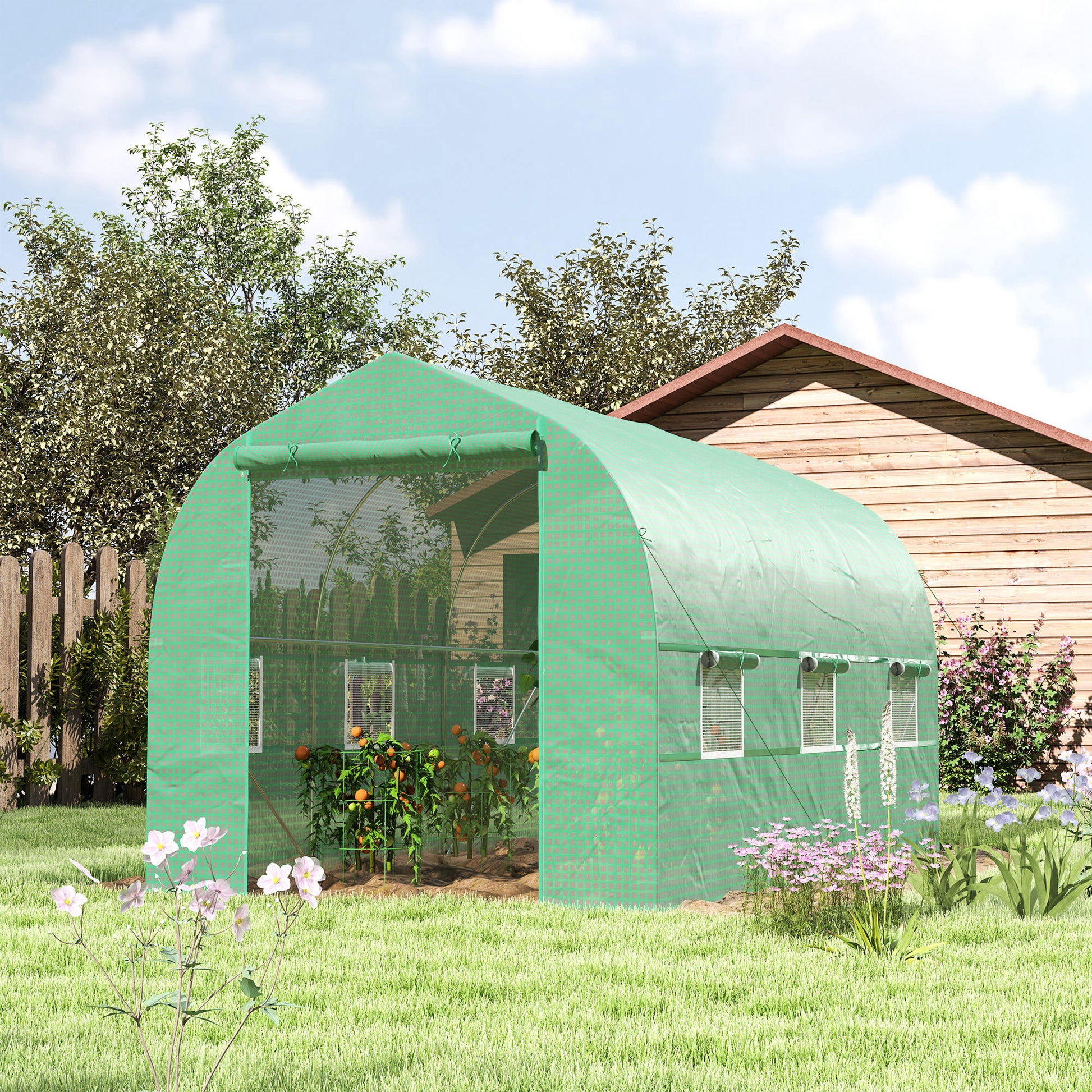 6.6' x 11' x 7' Portable Walk-In Tunnel Greenhouse, Garden Plant Growing Warm House, Outdoor Seed Flower Vegetable Growt