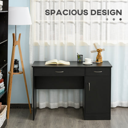 Computer Desk with Storage Drawers, Study Writing Table with Cabinet Adjustable Shelf for Home Office Workstation Bedroo