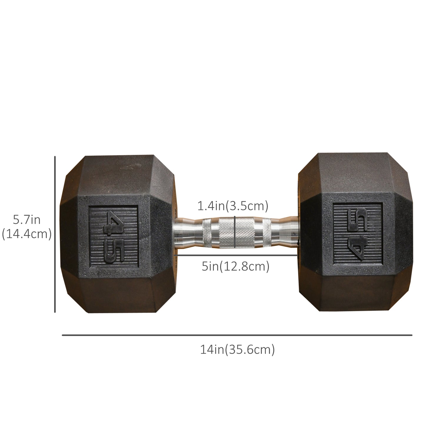 Soozier 45lbs Rubber Hex Dumbbell, Weight Dumbbell Hand Weight Barbell for Body Fitness Training for Home Office Gym, Bl