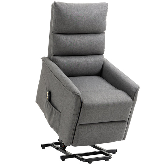 Lift Chair for Elderly, Power Chair Recliner with Remote Control, Side Pockets for Living Room, Dark Grey