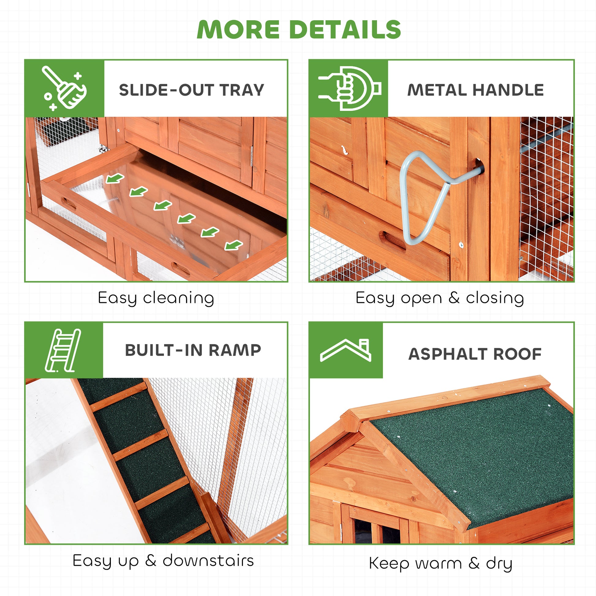 123" Extra Large Chicken Coop Wooden Poultry House Rabbit Hutch Hen Backyard with Outdoor Run Ramps and Nesting Boxes, O