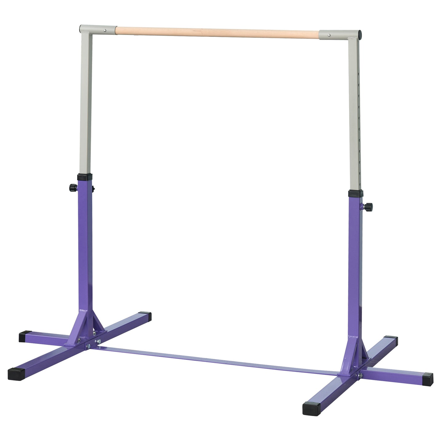 Soozier Professional Gymnastics Bar for Kids, Toddler Home Gymnastics Equipment with 13-level Adjustable Height, Purple