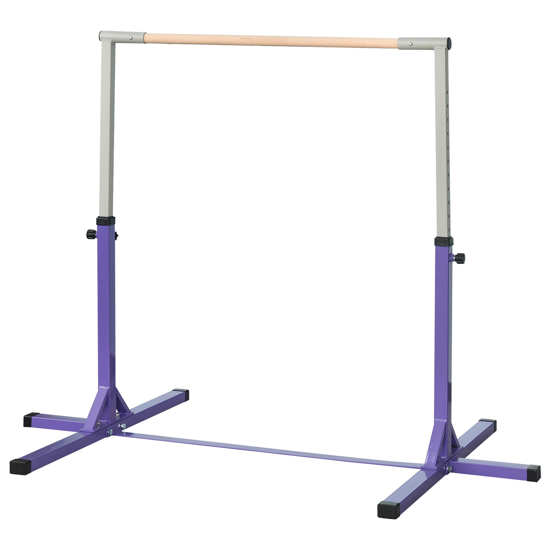 Soozier Professional Gymnastics Bar for Kids, Toddler Home Gymnastics Equipment with 13-level Adjustable Height, Purple
