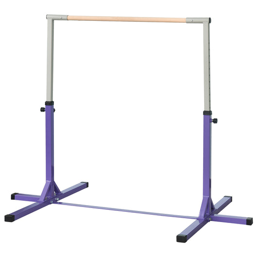 Soozier Professional Gymnastics Bar for Kids, Toddler Home Gymnastics Equipment with 13-level Adjustable Height, Purple