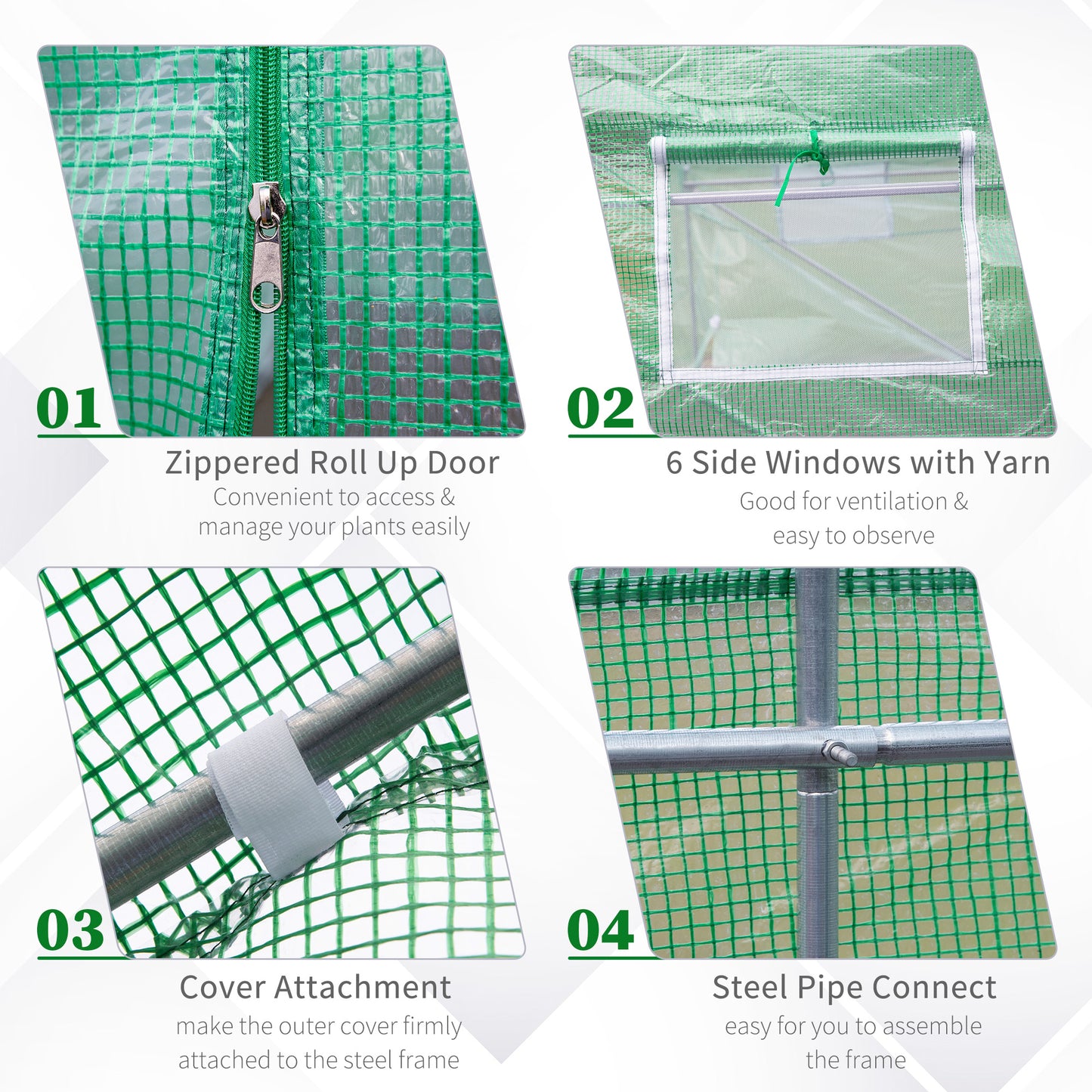Outdoor Greenhouse Walk-In Greenhouse Portable Greenhouse Canada Garden Plant Flower Seed Greenhouse W/ Premium Steel Fr